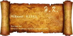Hübner Kitti névjegykártya